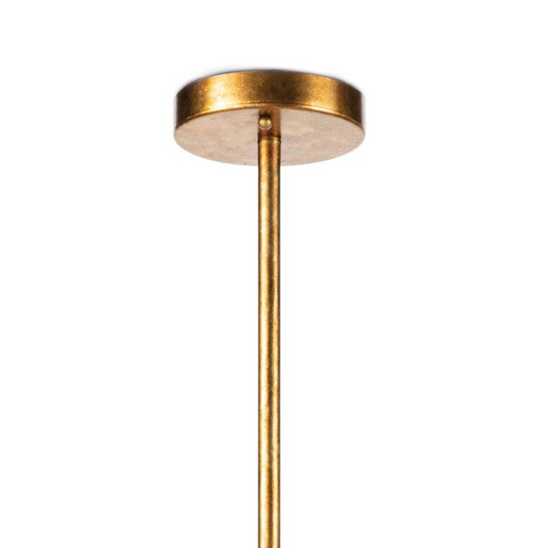 gold-leaf base of ostrich feather chandelier